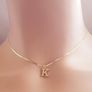 Initial K 18K Gold Necklace